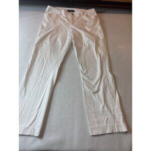 Ralph Lauren White Cotton Blend Womens Straight Leg Pants Size 8